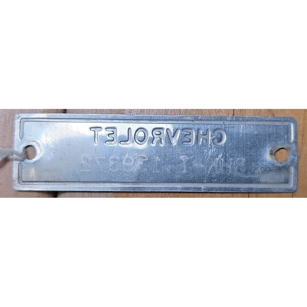 1950 Chevrolet Chevy 4 Dr Data Plate